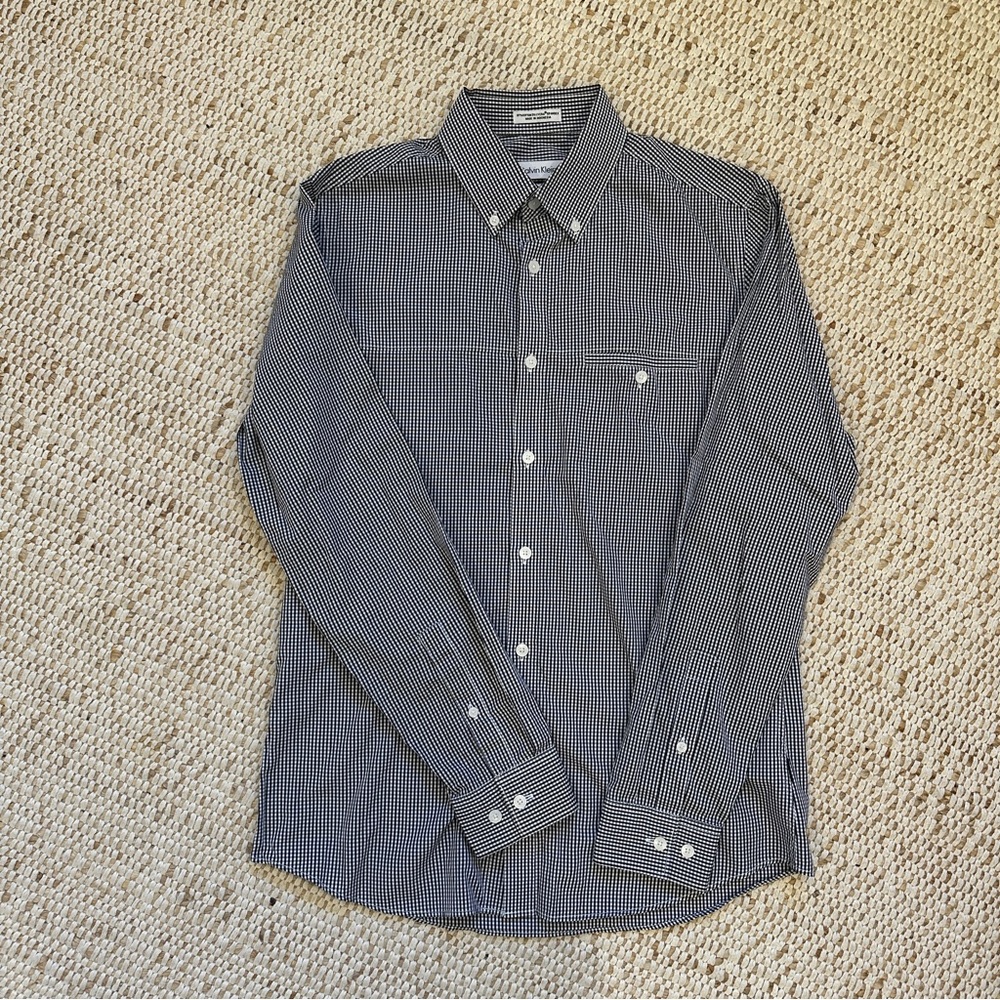 Men's Calvin Klein Black and White Checkered Shirt